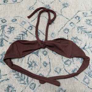 Skatie Brown Knit Halter Bikini Top